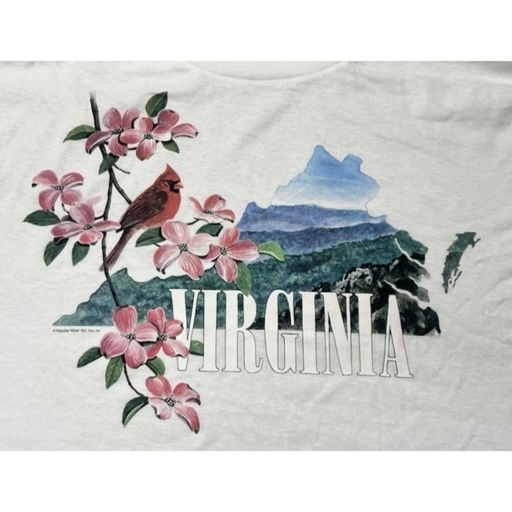 Tultex White Shirt with Pink and Blue Virginia Design